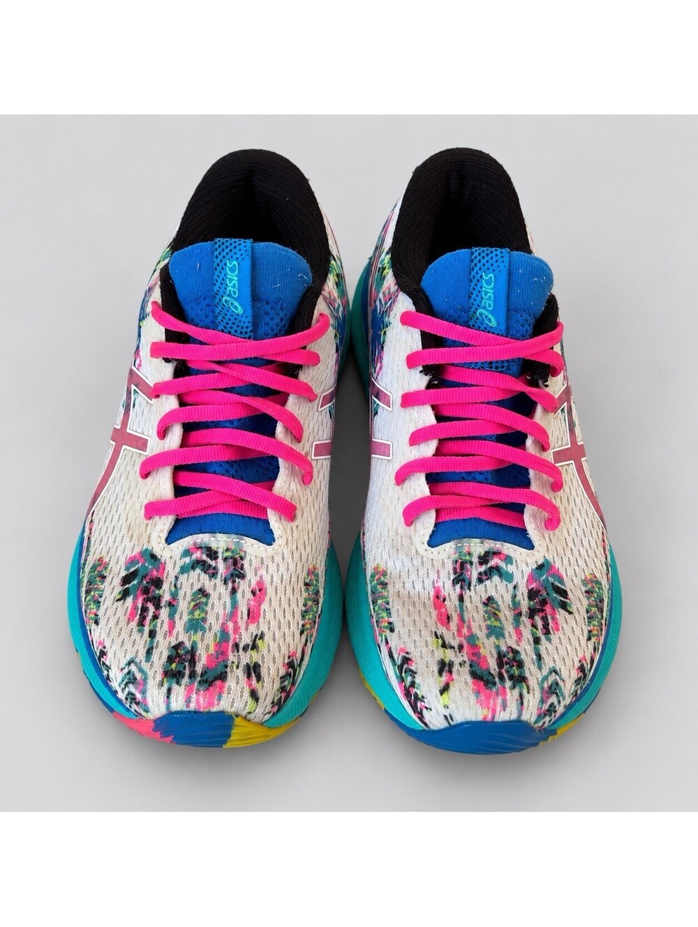 ASICS GEL Nimbus 24 Womens 7.5 Tropical Floral Running Shoes Pink Blue 1012B284